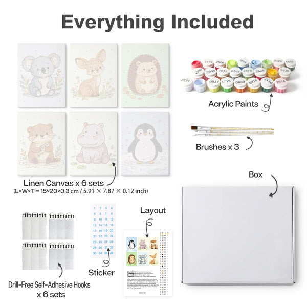 Baby Zoo Collection mini paint by numbers kit design photo