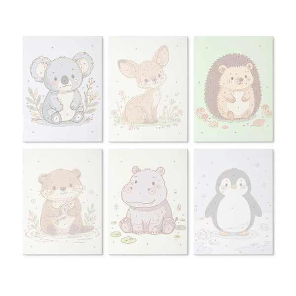 Baby Zoo Collection mini paint by numbers kit design photo