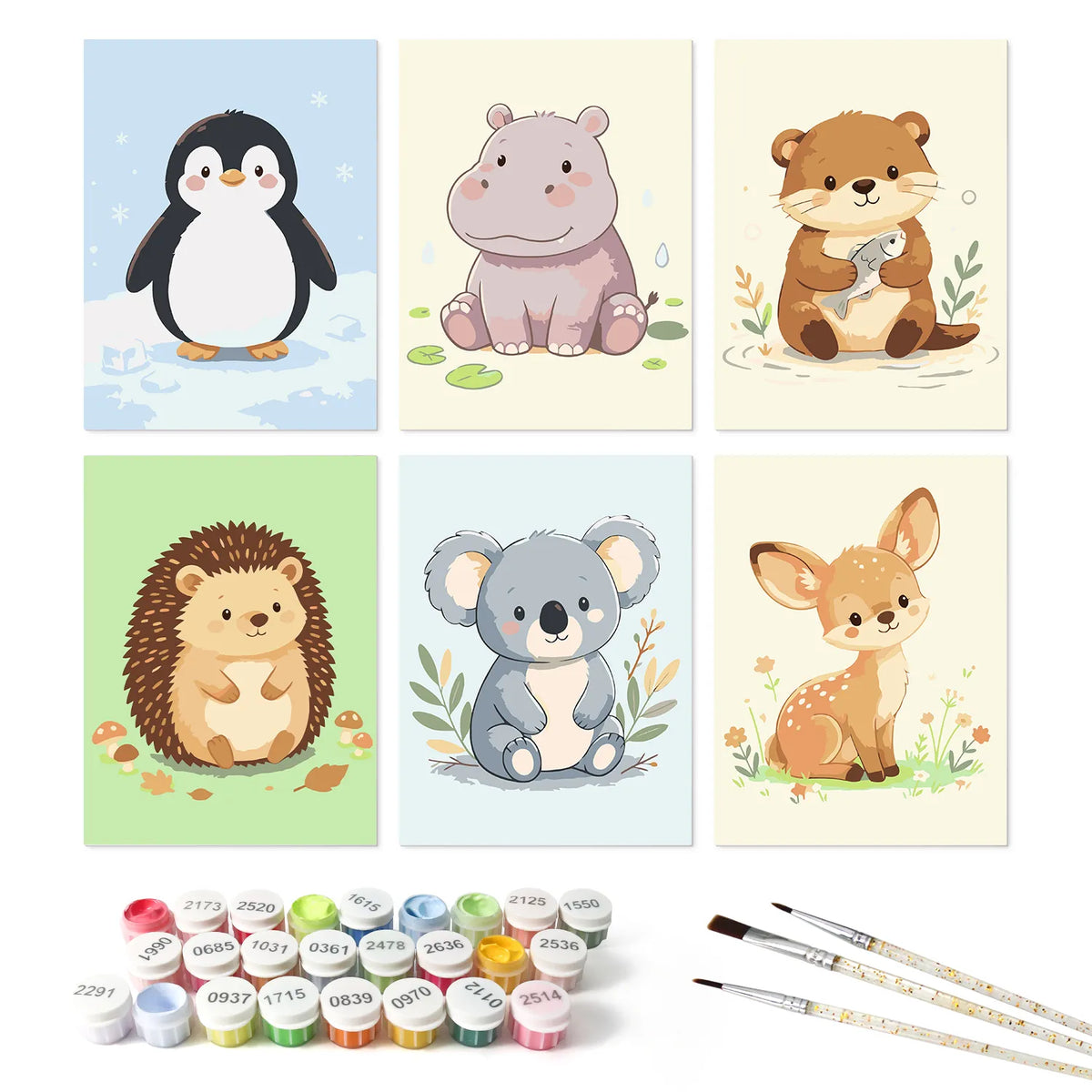 Baby Zoo Collection mini paint by numbers kit design photo