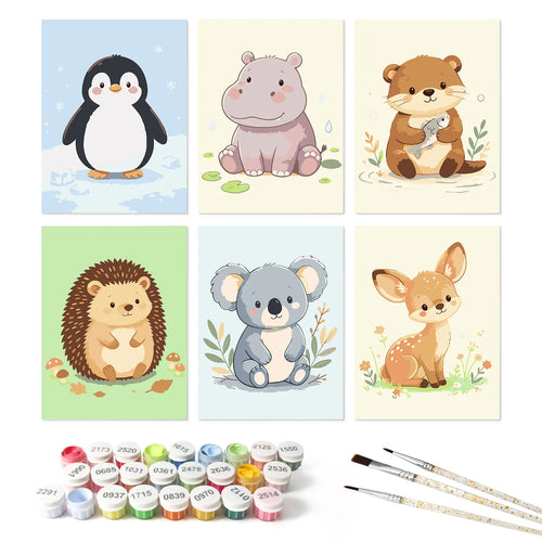 Baby Zoo Collection mini paint by numbers kit design photo