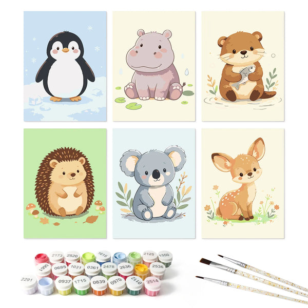 Baby Zoo Collection mini paint by numbers kit design photo