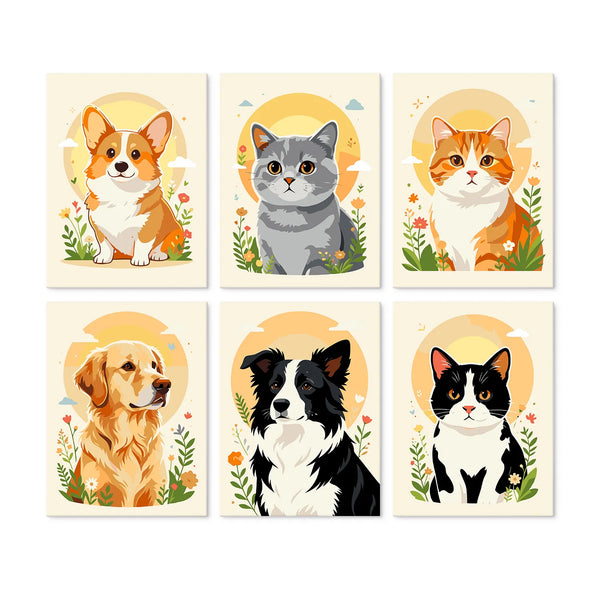 Floral Pet Portraits Collection mini paint by numbers set cover