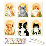 Floral Pet Portraits Collection mini paint by numbers kit design photo