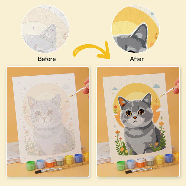 Floral Pet Portraits Collection mini paint by numbers kit design photo