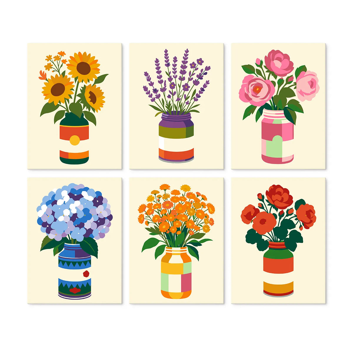 Flowers in Jars Collection mini paint by numbers set cover