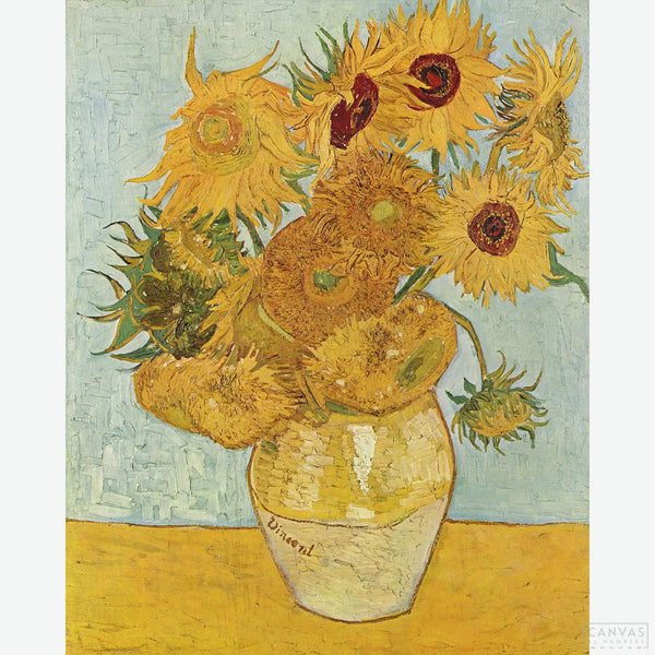 Sunflowers - Diamond Painting-Embrace art with Van Gogh's iconic "Sunflowers" diamond painting kit. Ideal for all levels, our premium canvas and guide make mastering this classic a joy.-Canvas by Numbers