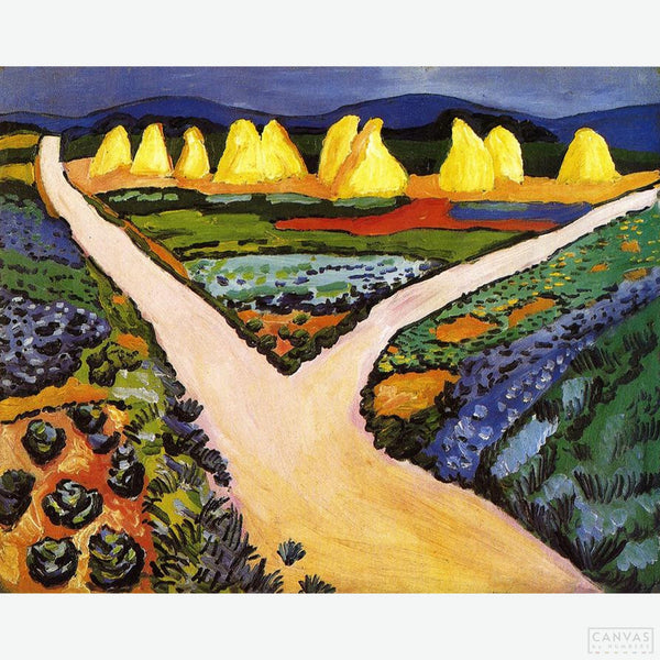 Vegetable Fields - Diamond Painting-You'll love our Vegetable Fields - August Macke paint by numbers kit. Shop more than 500 paintings at Canvas by Numbers. Up to 50% Off! Free shipping and 60 days money-back.-Canvas by Numbers