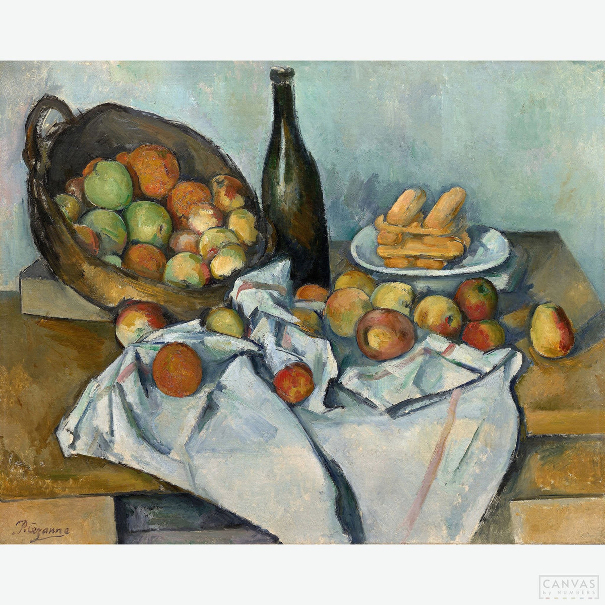 The Basket of Apples (1893) - Diamond Painting Kit-Dive into a new world of art as you bring to life this diamond painting, each diamond capturing Cézanne's innovative use of color and form.-Canvas by Numbers