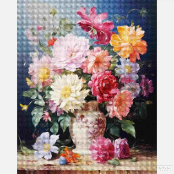 Colorful Arrangement - Diamond Painting-Discover the "Colorful Arrangement" diamond painting kit. Craft a radiant floral scene, expressing joy, love, and timeless beauty with every shimmering gem.-Canvas by Numbers