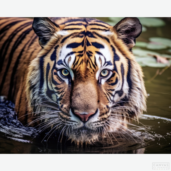 Gaze of the Wild - Tiger Diamond Painting-Recreate the powerful gaze of a tiger with the "Gaze of the Wild" Diamond Painting Kit. Capture nature’s strength and beauty in sparkling detail.-Canvas by Numbers