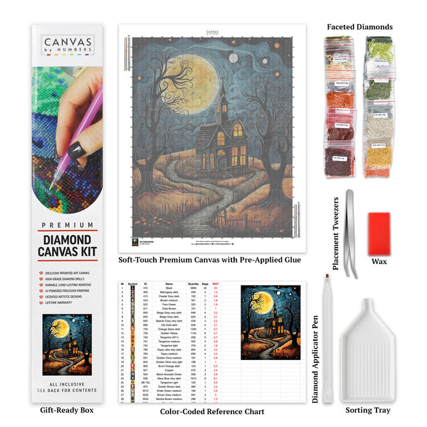 La Casa Stregata - Halloween Diamond Painting - Dimensione Standard