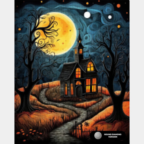 La Casa Stregata - Halloween Diamond Painting - Dimensione Standard