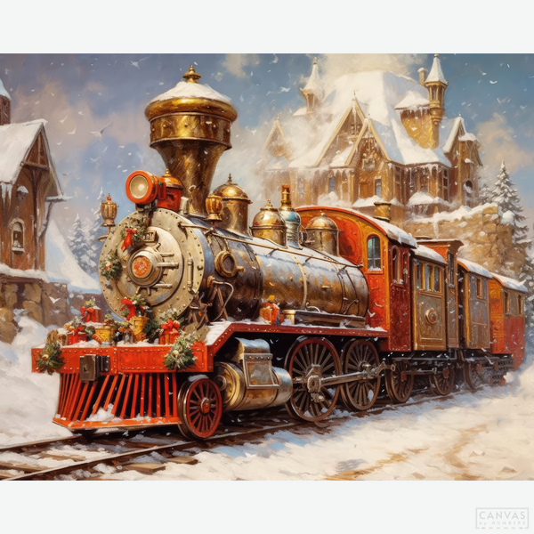 Joy Express - Diamond Painting-Discover the magic of the holidays with our "Joy Express" diamond painting. Create a festive masterpiece and revel in the sparkle of Christmas tradition.-Canvas by Numbers