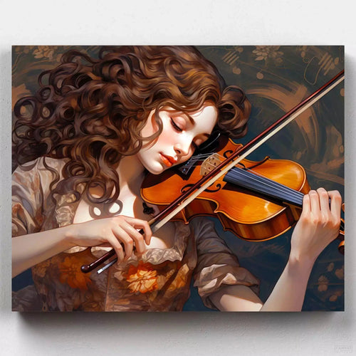 Talent. Blend your love for music and art with Canvas by Numbers' 'Talent', a young & beautiful girl violinist painting by numbers kit for a stunning musical portrait.