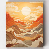 Sunkissed Waters - Paint by Numbers-Create your own tranquil seascape with 'Sunkissed Waters', a paint by numbers kit featuring a dreamlike, warm-toned ocean scene.-Canvas by Numbers