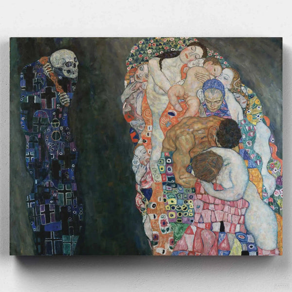 Death and Life - Paint by Numbers-Create your own Klimt with our 'Death and Life' paint by numbers kit. Dive deep into the symbolism of life and death through vibrant colors and intricate designs.-Canvas by Numbers