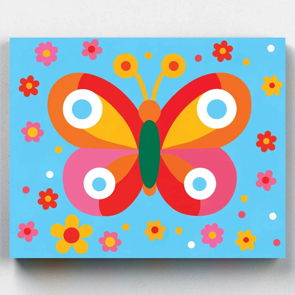 Butterfly Paint by Numbers for Kids-Looking for a creative activity for your kids? Try our Butterfly Painting for Kids! With numbered paints and instructions, it's perfect for budding artists.-Canvas by Numbers