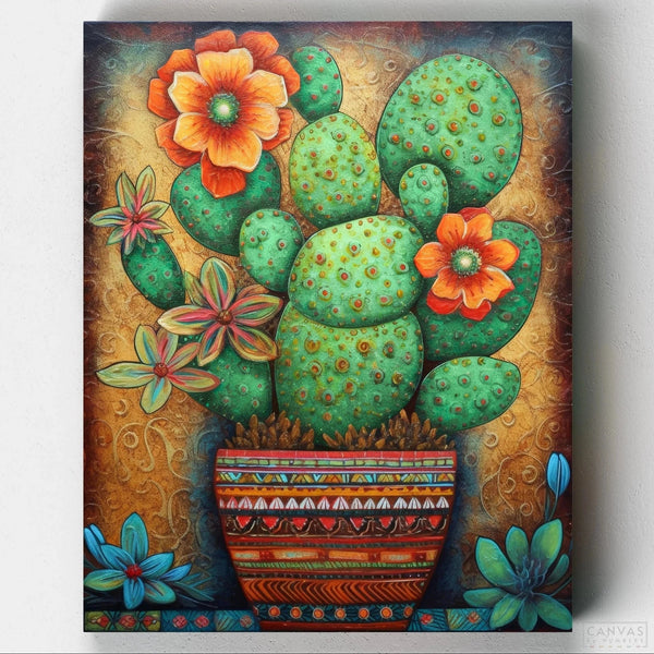 Charming Cactus Paint by Numbers-Add a touch of desert charm to your space with our Cactus Paint by Numbers kit. Dive into the art of Cactus painting and create your own botanical oasis.-Canvas by Numbers