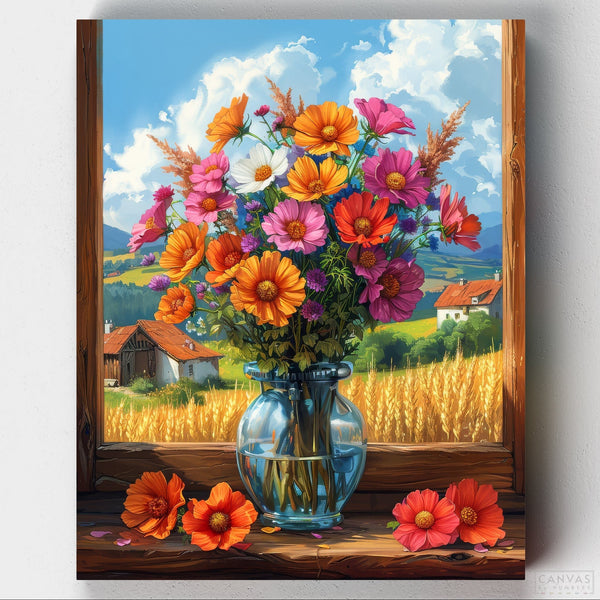 Summer Bouquet - Paint by Numbers-Create a beautiful summer scene with our Summer Bouquet Paint by Numbers Kit. Perfect for art lovers and painters of all skill levels.-Canvas by Numbers
