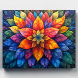 Cosmic Bloom Mandala - Paint by Numbers-Create a cosmic scene with our Cosmic Bloom Paint by Numbers Kit. Perfect for art lovers and aspiring painters seeking a detailed, trippy project.-Canvas by Numbers