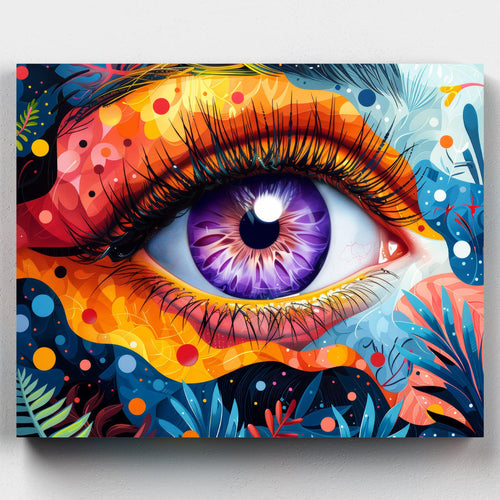 Whimsical Eye. Transform your canvas with our Whimsical Eye Paint by Numbers Kit. Perfect for creating a colorful, abstract masterpiece to enjoy and bring to life.