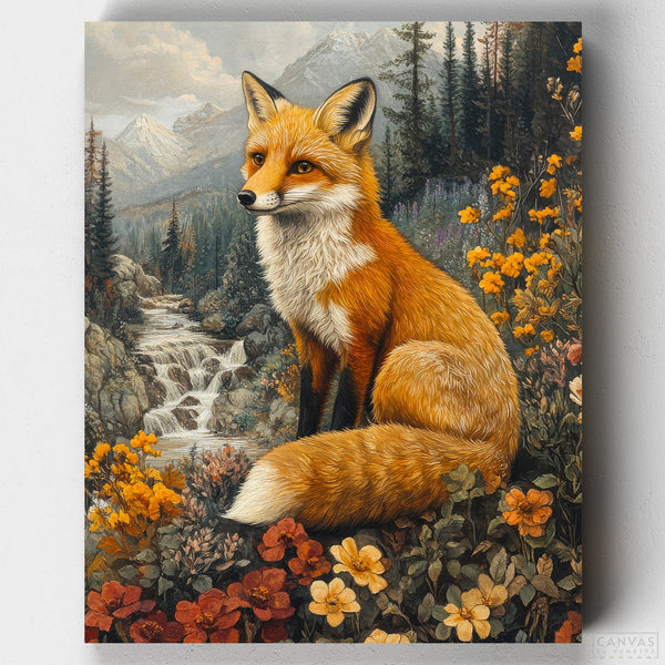 Red Fox Among the Peaks - Paint by Numbers-Paint a majestic red fox in the mountains with our detailed paint by numbers kit. Perfect for art enthusiasts seeking a captivating nature-inspired DIY project.-Canvas by Numbers