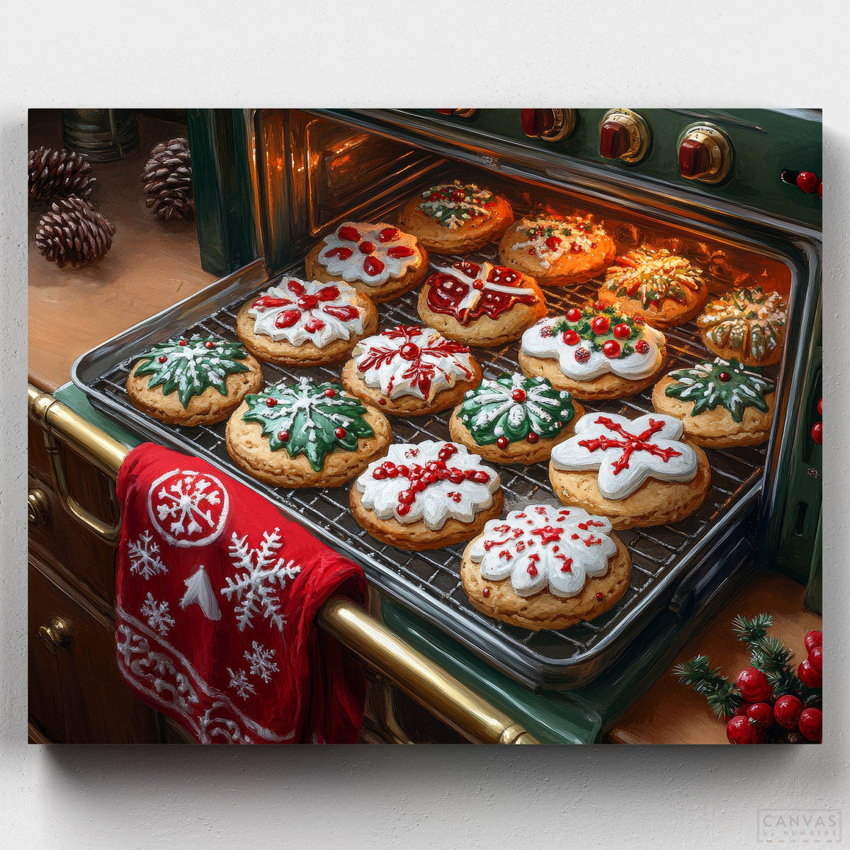 A Taste of Christmas - Paint by Numbers-Create festive holiday magic with our A Taste of Christmas Paint by Numbers Kit. Colorful cookies fresh from the oven bring warmth and joy to your holiday.-Canvas by Numbers