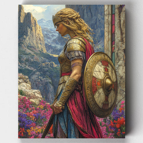 Athena, Goddess of War. Paint Athena, the Goddess of War, with this detailed paint by numbers kit. Bold colors and intricate design bring this mythological masterpiece to life.
