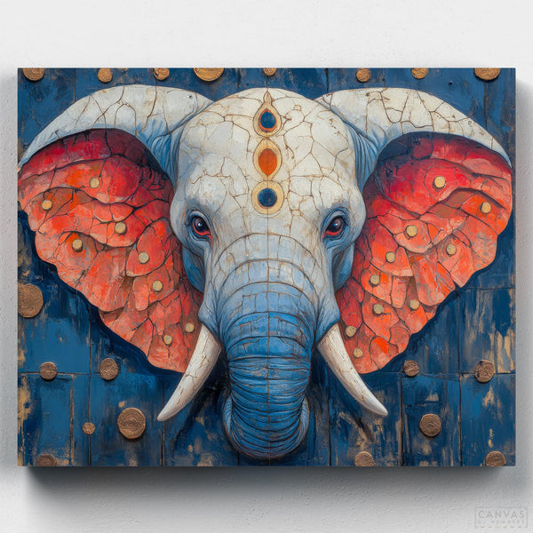 Chakra Elephant – Paint by Numbers. Paint the mystical Chakra Elephant, a surreal design featuring intricate details, gold accents, and spiritual energy in this paint by numbers kit.