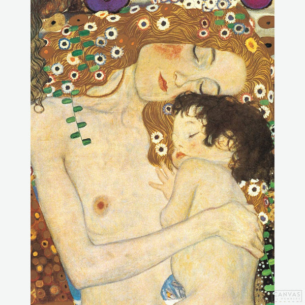 Mother and Child - Diamond Painting-Create a touching masterpiece with our Mother and Child Diamond Painting Kit, inspired by Gustav Klimt. Capture the intimate bond of maternal love in sparkling detail.-Canvas by Numbers