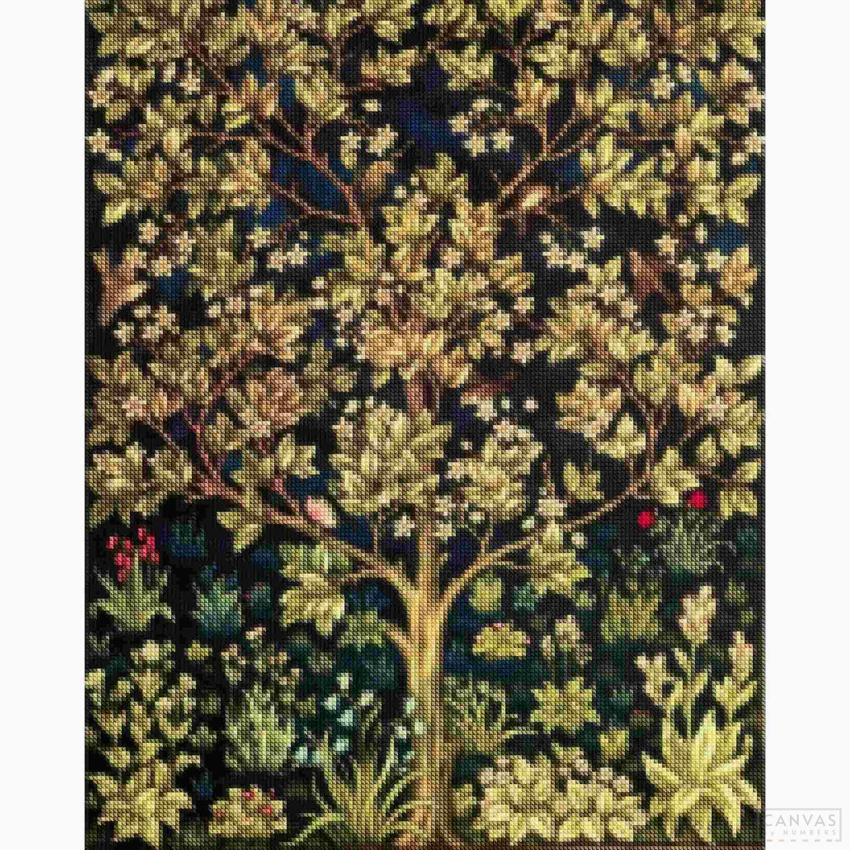 Tree of Life - Diamond Painting-Create serenity in your space with this Tree of Life diamond painting kit. Inspired by William Morris, it offers a complex yet calming craft experience.-Canvas by Numbers