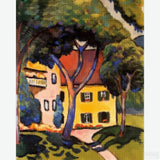 Staudacher's House at the Tegernsee - Diamond Painting-Bring August Macke’s colorful expressionism art to life with our diamond painting kit. This vibrant, relaxing project is suitable for all skill levels.-Canvas by Numbers