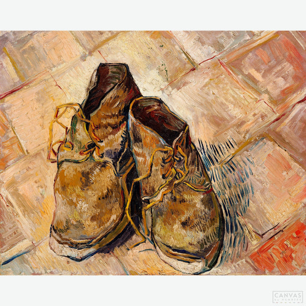 Shoes - Diamond Painting - Van Gogh's masterful use of color and texture transforms a simple subject into a profound expression of beauty and resilience.- Canvas by Numbers