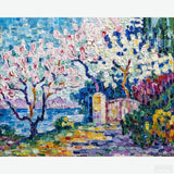 Flowering Trees - Diamond Painting-Recreate the vibrant spring blossoms of Signac’s 