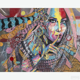 Native American Woman - Diamond Painting-Create a stunning tribute to Indigenous culture with the Native American Woman Diamond Painting Kit. Perfect for art lovers and crafters.-Canvas by Numbers