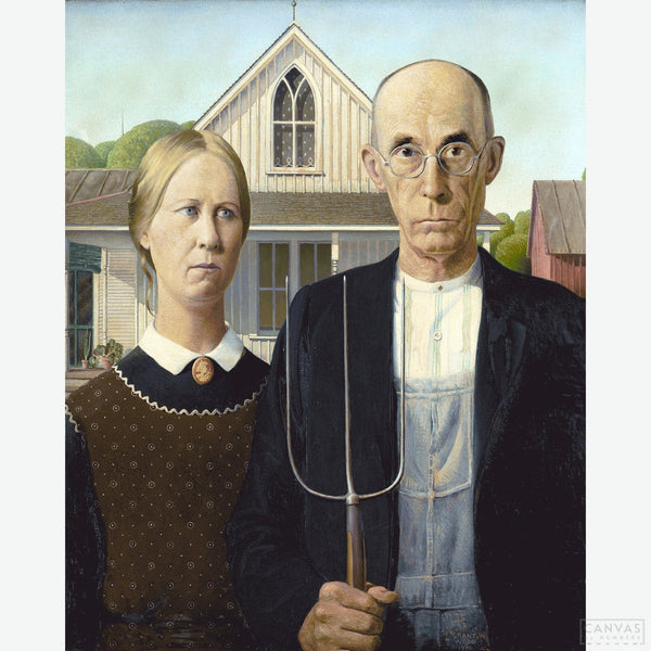 Outlets American Gothic Custom Portrait Personalized Canvas Wall Art Home Decoration For Any Pet Or Person