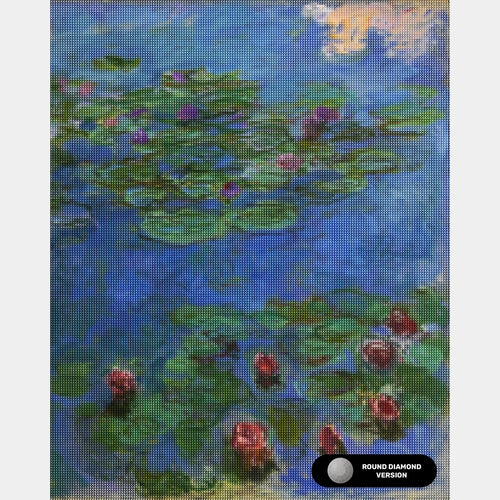 "Ninfee Rosse - Diamond Painting - Dimensione Standard"