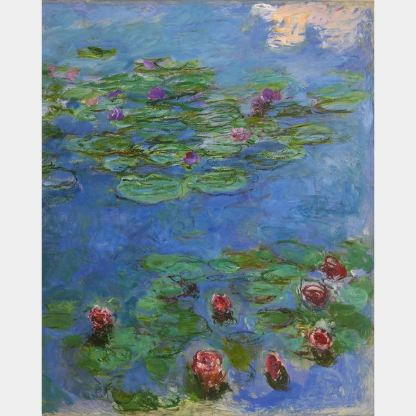 Red-Water Lilies - Diamond Painting - Standard Size