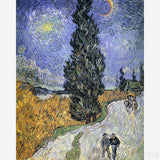 Road with Cypress and Star - Diamond Painting-Recreate Van Gogh’s 