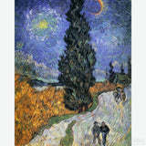 Road with Cypress and Star - Diamond Painting-Recreate Van Gogh’s 