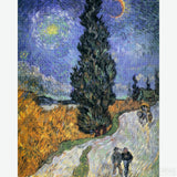 Road with Cypress and Star - Diamond Painting-Recreate Van Gogh’s 