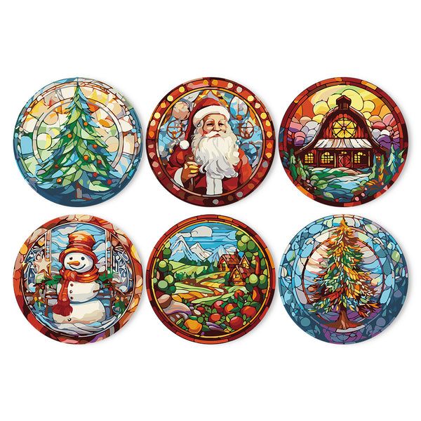 Christmas Collection 1 - Paint by Numbers Placemats-Add festive charm to your Christmas dinner with our Paint by Numbers Placemats. Featuring Santa, a Christmas tree, and more. Perfect under plates for festive decor!-Canvas by Numbers