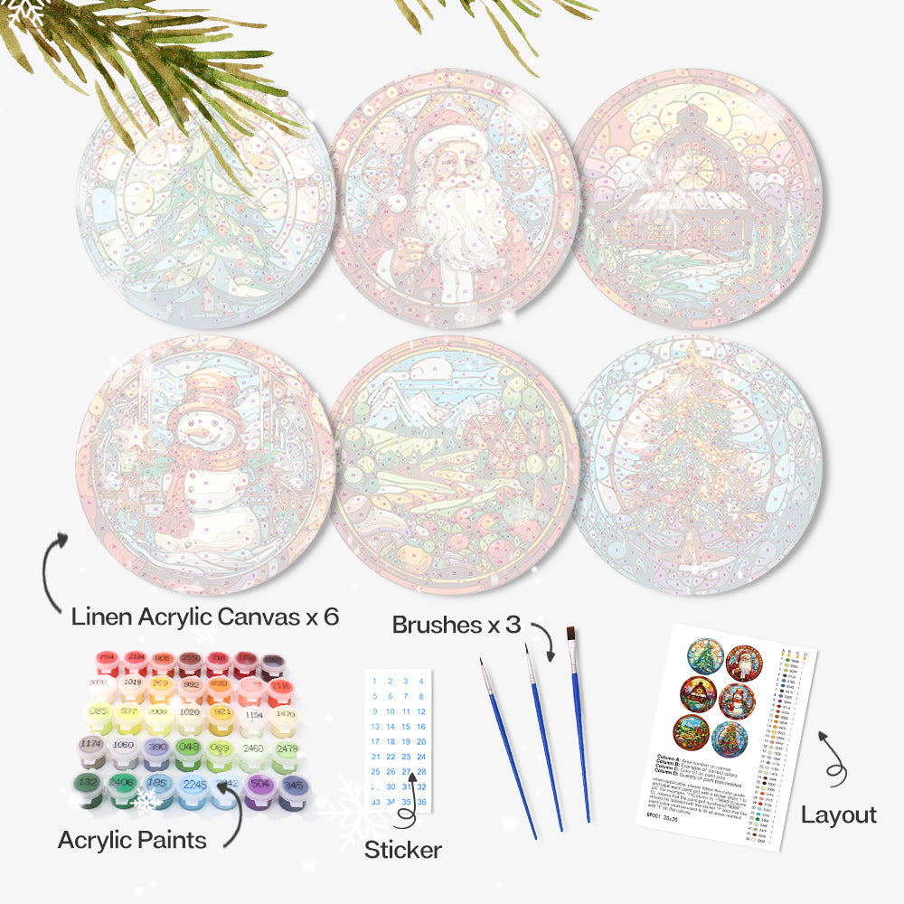 Christmas Collection 1 - Paint by Numbers Placemats-Add festive charm to your Christmas dinner with our Paint by Numbers Placemats. Featuring Santa, a Christmas tree, and more. Perfect under plates for festive decor!-Canvas by Numbers