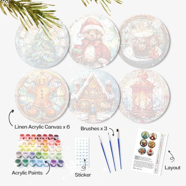 Christmas Collection 2 - Paint by Numbers Placemats-Decorate your Christmas table with our Christmas Paint by Numbers Placemats. Featuring festive designs like hot cocoa, gingerbread man, and more!-Canvas by Numbers