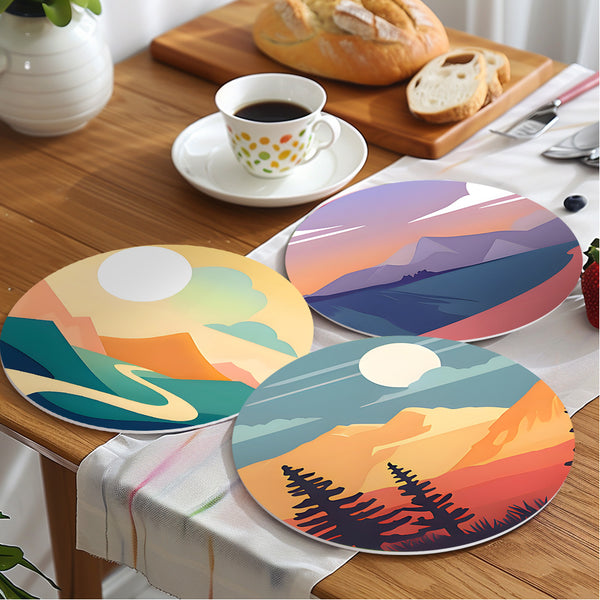 Landscapes Collection 1 - Paint by Numbers Placemats-Explore stunning scenery with our Landscapes Paint by Numbers Placemats. Add natural beauty to your table decor with hand-painted, DIY placemats.-Canvas by Numbers