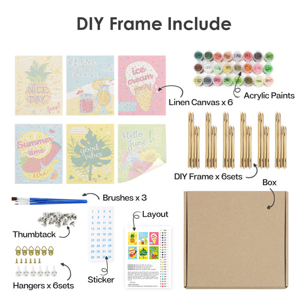 Summertime Collection 3 - Mini Paint by Numbers Set