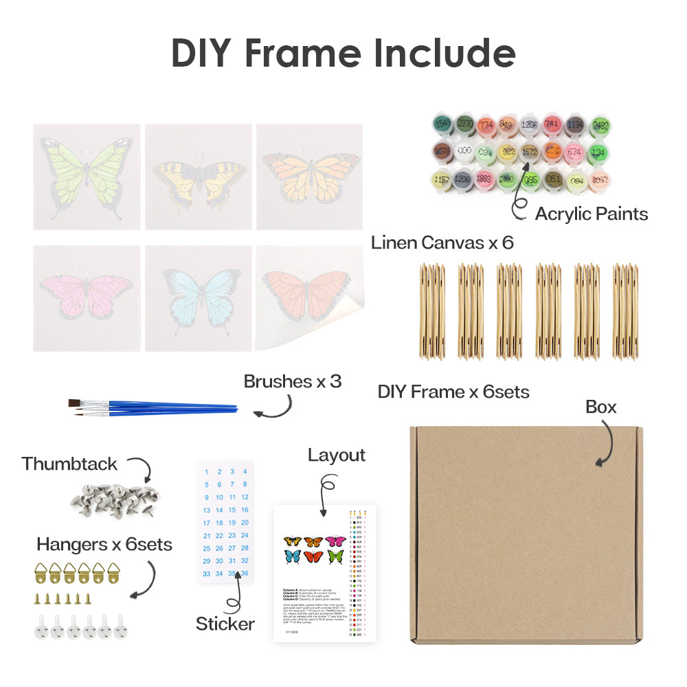 Beautiful Butterflies – Mini Paint by Numbers Set