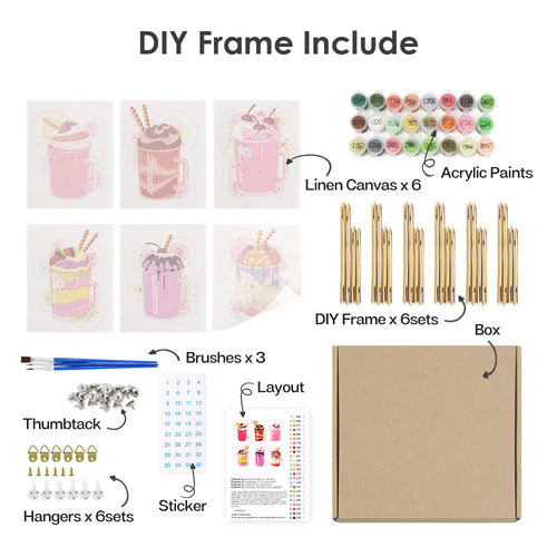 Sugar Rush mini paint by numbers kit shown in the DIY frame format