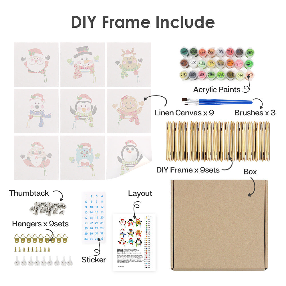 Merry Friends – Mini Paint by Numbers Set