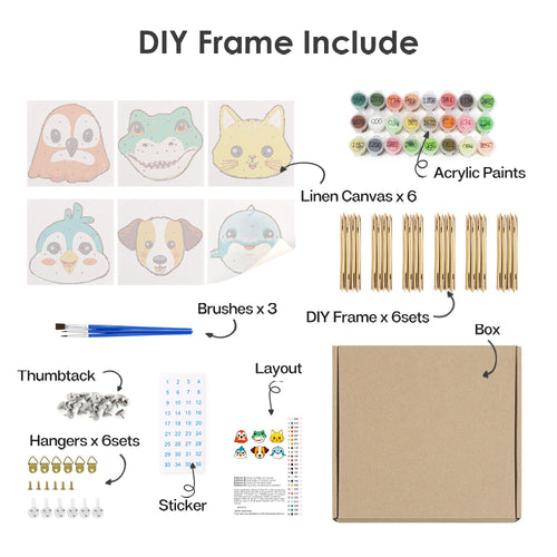Smiling Friends mini paint by numbers kit shown in the DIY frame format